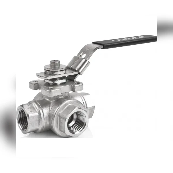 Кран шаровой 3-ходовой Camozzi 3WAYD3WAYL316-PPM025
