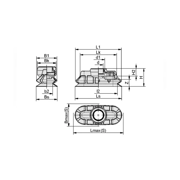 Вакуумная присоска Schmalz SPOB1f 35x15 SI-55 SC040-AR