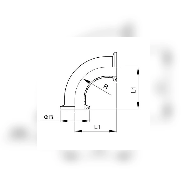 Отвод под Clamp 90 градусов TITAN LOCK DN 65, нерж. сталь 316, TLCB65/90SS