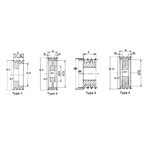 Шкив клиновой под зажимную втулку PIZZIRANI SPB 190X4 d=80