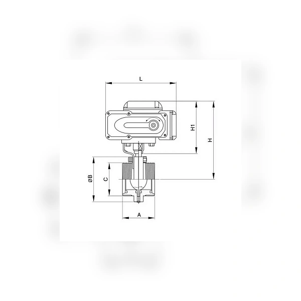 Затвор дисковый с электроприводом TITAN LOCK нерж. 304 DN65, тип резьба-резьба, DIN TLSD65THS-E