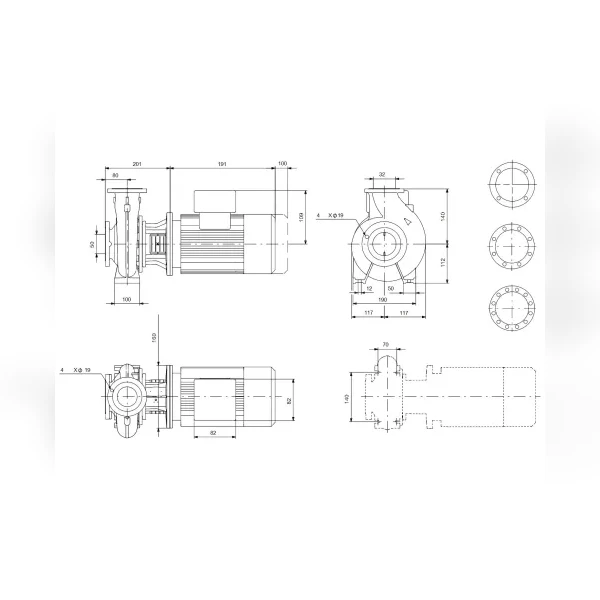 Консольно-моноблочный насос 0,25 квт Grundfos NB 32-125.1/121 AF2ABAQE 95108933