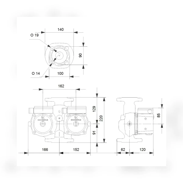 Циркуляционный насос Grundfos UPSD 32-50 F 220 95906416