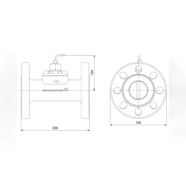 Датчик расхода, промышленный Grundfos VFI/-0.6-12m/1/C/M5.00-X/VG6/SG/30F/AC-1 97686130