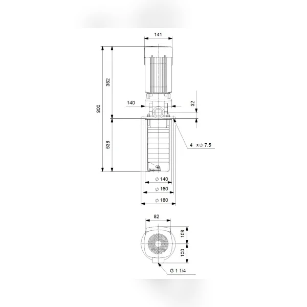 Полупогружной насос Grundfos MTR 1-23/23 A-W-A-HUUV 98511260