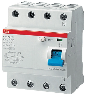 Устройство защитного отключения 4п 100А 300мА тип AC F204 ABB 2CSF204001R3900