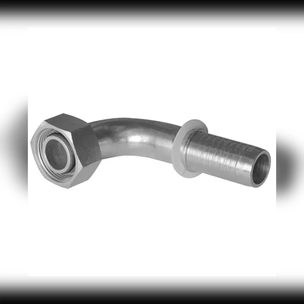 Штуцер угловой 90° с гайкой CAST S.p.A. 811112 DKO-10L90-8, DIN 2353, для рукава DN 8, 315 бар, нержавеющая сталь
