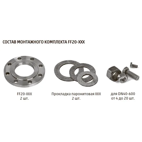 Комплект плоских стальных фланцев Camozzi FF20-300-PN10