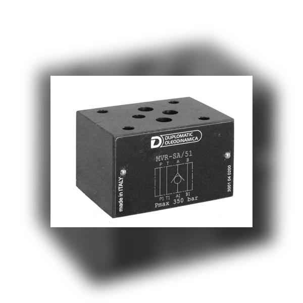 Клапан обратный модульного исполнения DUPLOMATIC MS S.p.a. MVR1-SP/51, CETOP 03, 350 бар, обратный клапан на магистрали P