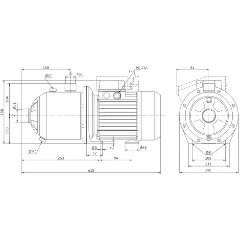 Поверхностный насос Wilo MultiCargo MC 304 4041176