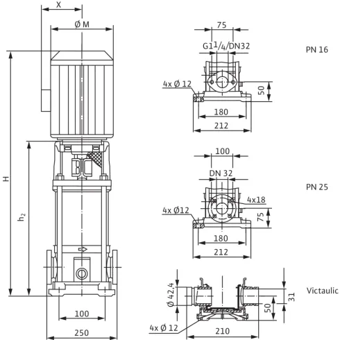 Вертикальный многоступенчатый насос Wilo Multivert MVI 406 (1~230 V, EPDM, PN 25) 4018788